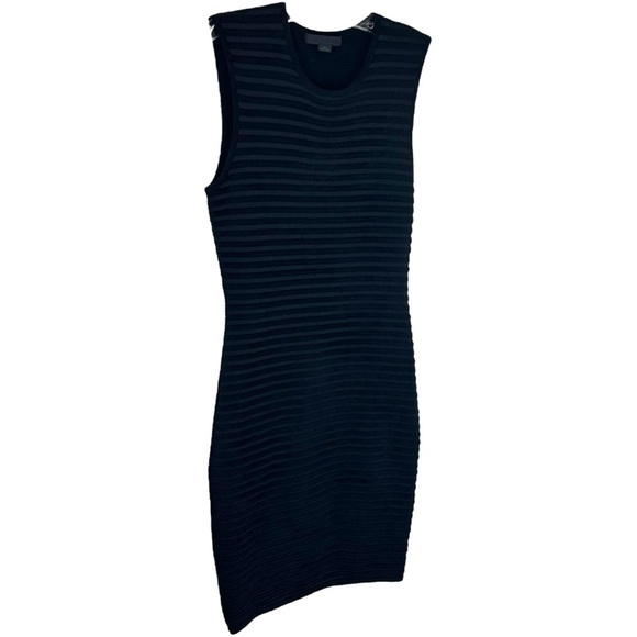 ALEXANDER WANG - Women’s Faux-Fur Stripe Mini Dress, Bodycon - Black, Medium - Picture 8 of 16